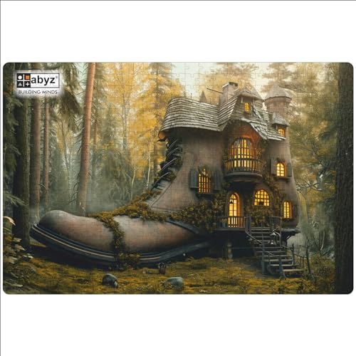 Image of ABYZ Wooden Jigsaw Fantasy House Puzzle with 500-Pieces Play and Learn Educational Puzzle for Kids and Children aged7+ and Adults Toy for Improving Memory & Problem Solving