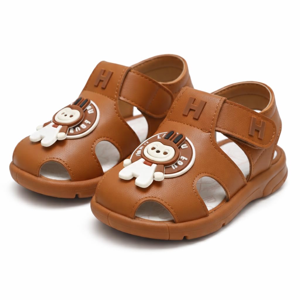 HOOH Baby Sandals with Chu Chu Sound, Green, Soft Insole, Spinner Design, Comfortable Walking Sandals for Babies