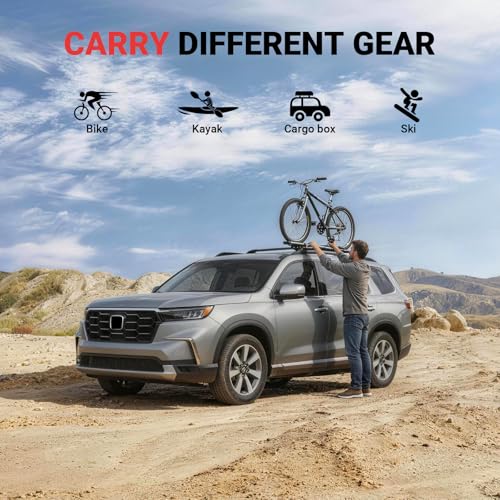 Image of Heavy-Duty Aluminum Roof Rack Cross Bars Compatible with Honda Pilot 2023-2026, No Drill Crossbars Rails Cargo Rooftop Bike Snowboard Skiboard Luggage Rack Cargo Carrier