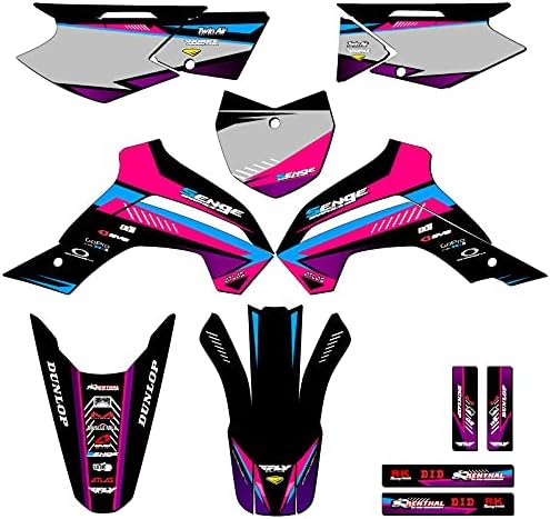 2021-2025 KLX 140 RF Surge Black Senge Graphics Complete Kit with Rider I.D. Compatible with Kawasaki