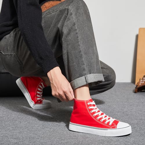 Image of yageyan Men's High Top Canvas Sneakers Fashion Lace up Walking Shoes Casual Classic