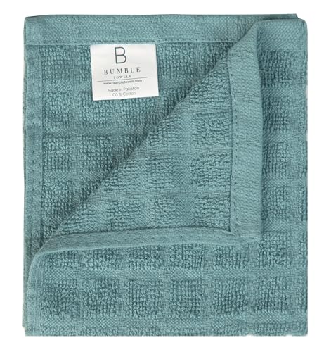 Image of Bumble Dish Cloths (8 Pack) | 12 inch x 12 inch | 100% Cotton Kitchen Towels | 406 GSM | Soft, Highly Absorbent & Durable Dish Towels for Kitchen | Aqua