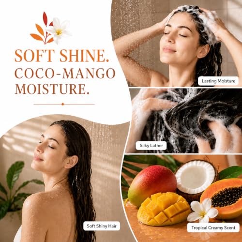 Image of Ginger Lily Farms Botanicals Shampoo, 12oz, Coco Mango | 100% Vegan & Cruelty-Free | Moisturizing Shampoo for All Hair Types