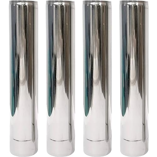 Tuyau de cheminée droit de tuyau de four de 2,36 pouces, tuyau de four en acier inoxydable 4 PCS pour le four de tente chaud, pour l'évacuation de fumée ou...