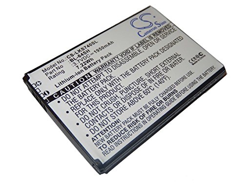 Batterie vhbw 1950mAh (3.7V) pour téléphone portable, Smartphone LG LS740, Volt. Remplace: BL-64SH.