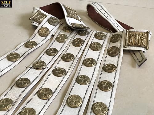 NauticalMart White Leather Roman Militare Cingulum Belt Gladiator Armor Belts LARP Clothing Accessories Wearable Costume3