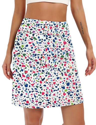 Image of LouKeith 19 inch Knee Length Skorts Skirts for Women Tennis Skirts Athletic Golf Skorts Casual Workout Skirt with Shorts Pockets