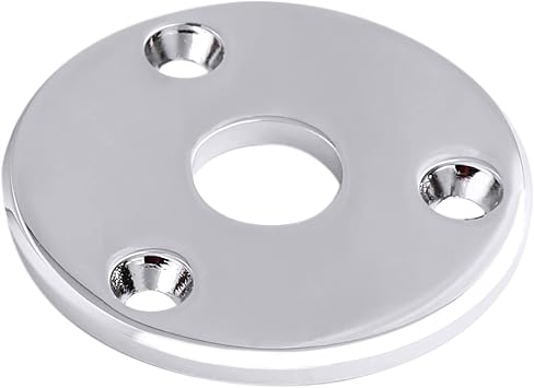 Bogart Guitar Jack Socket Plate Round Metal Output Jack Plate Cover for Guitar Bass Ukulele Banjo Mandolin with Mounting Screws Chrome. HJ 008-CR | for Guitar Bass Ukulele Banjo Mandolin etc, with Mounting Screws, Guitar Parts Accessories