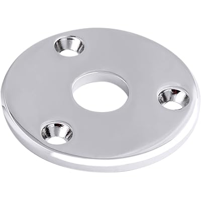 Bogart Guitar Jack Socket Plate Round Metal Output Jack Plate Cover for Guitar Bass Ukulele Banjo Mandolin with Mounting Screws Chrome. HJ 008-CR