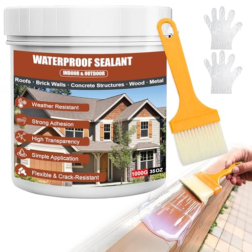 Invisible Waterproof Agent 35oz | Transparent Sealant for Bathroom, Shower, Concrete & Roof,...