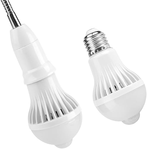 Miniatura 6 de Haofy PIR Bombilla infrarroja con sensor de movimiento, bombilla activada por movimiento, bombilla E27, activada automáticamente por movimiento,