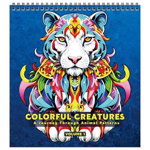 FUN LAVIE Libro Da Colorare Per Adulti – 32 Animali Mandala da Colorare, Album da Colorare Antistress Adulti, Rilegato a Spirale per Relax e Creatività, Ottima Idea Regalo per Donne
