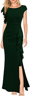 WOOSEA Women's Split Bodycon Mermaid Evening Cocktail Long Dress