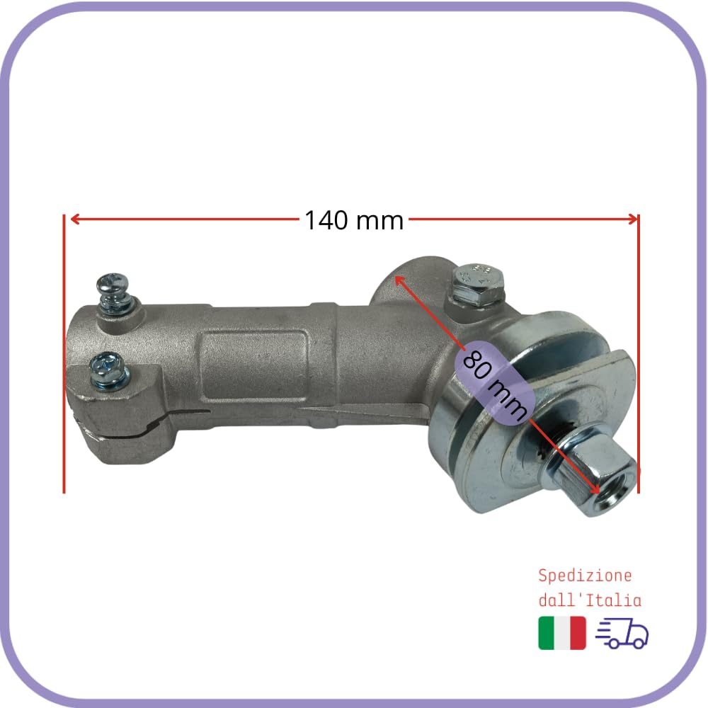 Coppia Conica Universale per Decespugliatore Ø24-28 mm con 5 Adattatori + Inserto Quadro o Scanalato e dentato tipo z7 9 10 denti a Scelta (Coppia conica + inserto quadrato mm 5,4)