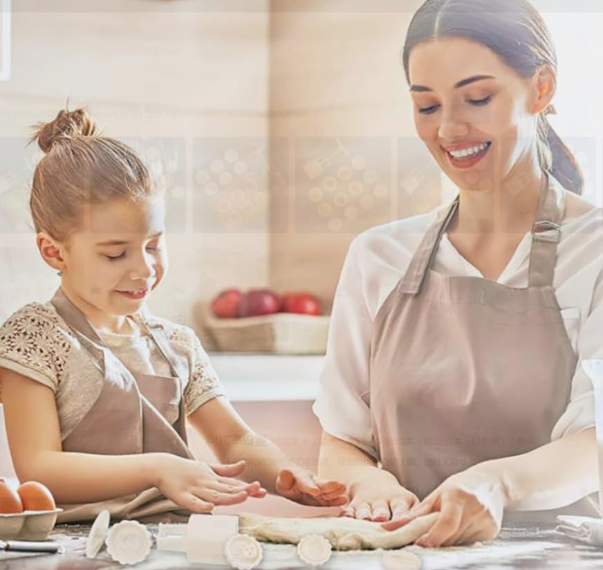 Moule à Gâteaux De Lune (Mooncake) Avec 6 Tampons - Presse 50g En ABS Alimentaire - Ustensile Pâtisserie Pour Décorations Faites Maison - 5