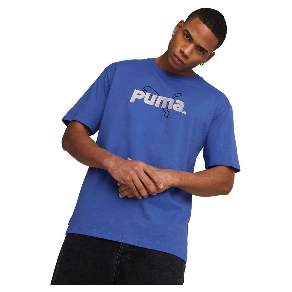 PUMA Męska koszulka z nadrukiem drużyny Tops, Royal Sapphire Blue, L