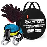 GADLANE Heavy Duty Tow Rope - 5m Tow Strap With Reflective Strips Road Breakdown Recovery Straps - Winch Rope with Two Safety Hooks - Tow Rope Heavy Duty 4x4, Cars, Vans, Boats - 3 Tons (5 Metres)
