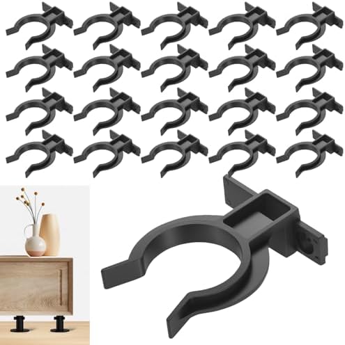 20 Pcs Heavy Duty Kitchen Plinth Clips & Brackets, Black Plastic ...