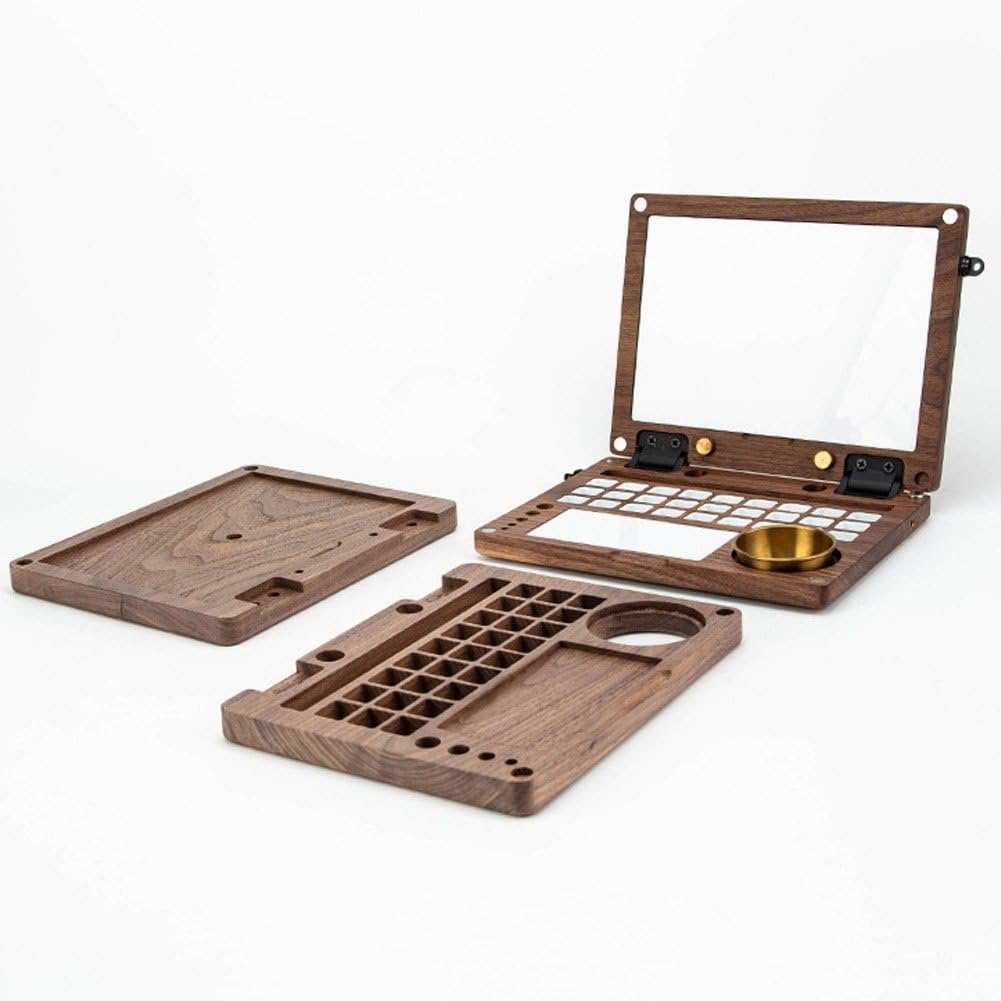 Paleta Portátil, Paleta De Madera, Caja De Pintura Óleo Multifuncional, Paleta De Cuaderno De Bocetos, Herramienta De Pintura De Acuarela para Viajes Aire Libre para Estudiantes