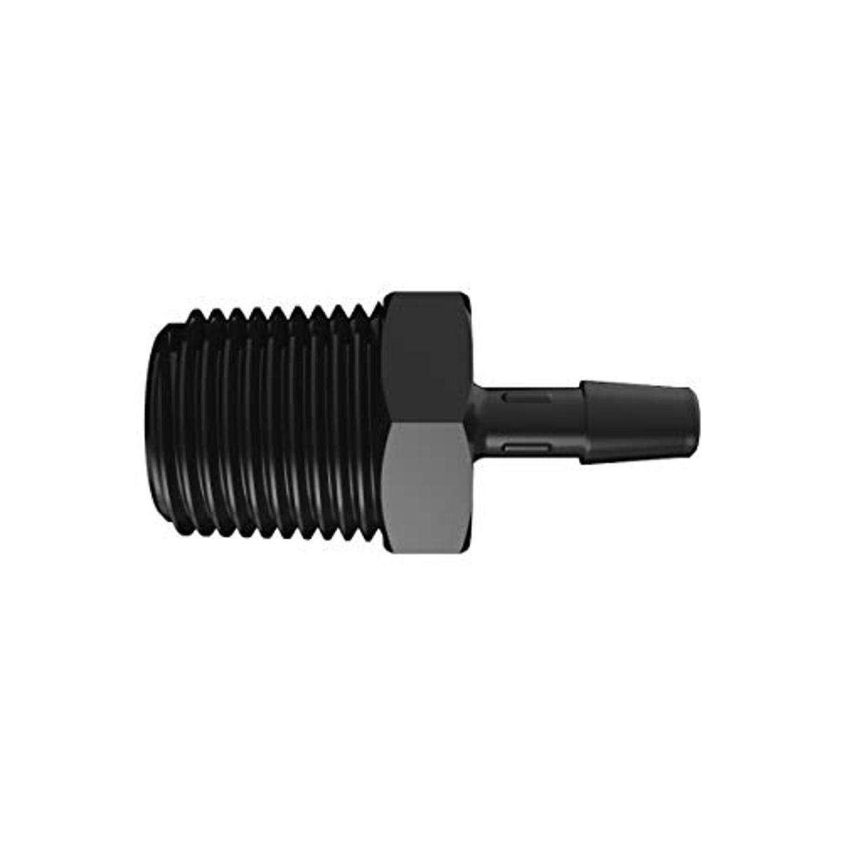 Eldon James A8-4BN Black Nylon Adapter Fitting, 1/2-14 NPT to 1/4