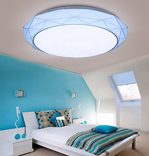 Preisvergleich Produktbild Neuen Nordischen Designer Geometrische PVC Lampenschirm Deckenlampe kreative Kinderzimmer led Deckenleuchte 110 V 220 V Durchmesser 40 cm, blau, (weiße Beleuchtung)