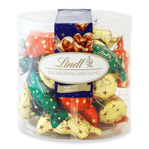 Lindt Schokolade zu Weihnachten | Baumbehang Mischung | 484 g Großpackung | 3 köstliche Spezialitäten: Cresta, Nougat, Blätterkrokant | Schokoladengeschenk zu Weihnachten