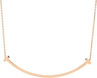 Pre-Loved T Smile Pendant Necklace Rose Gold Extra Large, Rose Gold