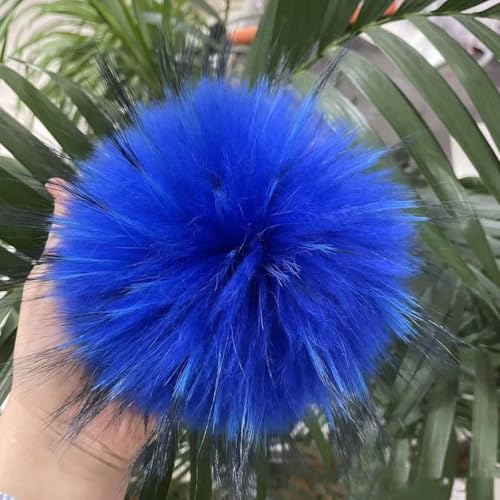 Pompón de piel sintética lavable con botón extraíble para evitar daños al tejer gorros 4