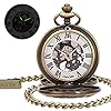 ManChDa Personalized Engraved Pocket Watch Mechanical Fobwatch Gift for Dad Husband Son Father's Day Graduation Leaving Gift Birthday Best Man Groomsman Gifts for Dad Pocket Watch for Men Women #2