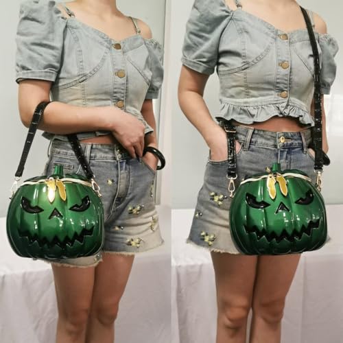Image of Men and Women PVC Pumpkin Shaped Crossbody Shoulder Bag Handbag Halloween Pumpkin Purse