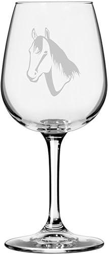 Miniatura 58 de Abaco Barb Body Horse - Copa de vino grabada multiusos (12.75 onzas)