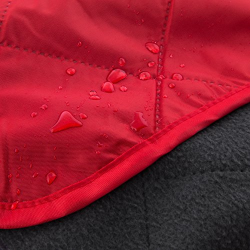 Down Under Outdoors Large Waterproof Windproof Extra Thick 350 Gsm Quilted Fleece Stadium Blanket, Machine Washable Camping Picnic & Outdoor, Beach, Baseball,Dog, 82 X 55 (Red) #TOP2