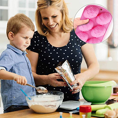 2 Pieces Easter Eggs Silicone Mold Half Egg Mold Chocolate Mold With 2 Wooden Hammers,Easter Chocolate Egg Mold Easter Candy Cookie Mould Silicone Baking Mold For Party Jelly Ice Cube,Chocolate #TOP6