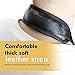 KUWAN Saxophone Neck Strap Soft Sax Leather strap Padded for Alto Sax Tenor Clarinet Baritone Soprano Horn Music Instrument (1, BLACK)