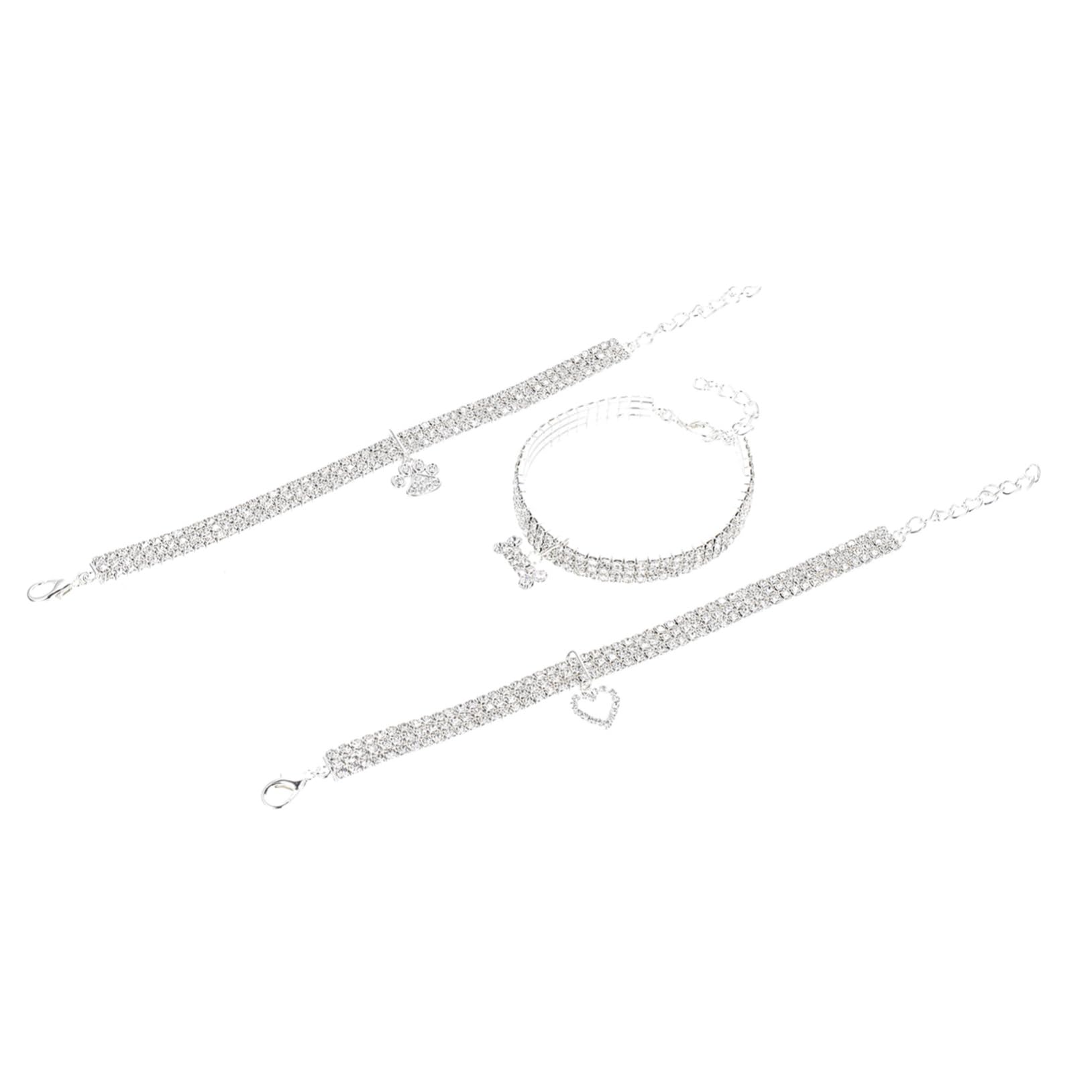 Sosoport 9 Pz collare per animali domestici gioielli per per cani collane d'argento gatto collana arredamento collare per cani fornitura di gatti elastico Accessori corda decorare