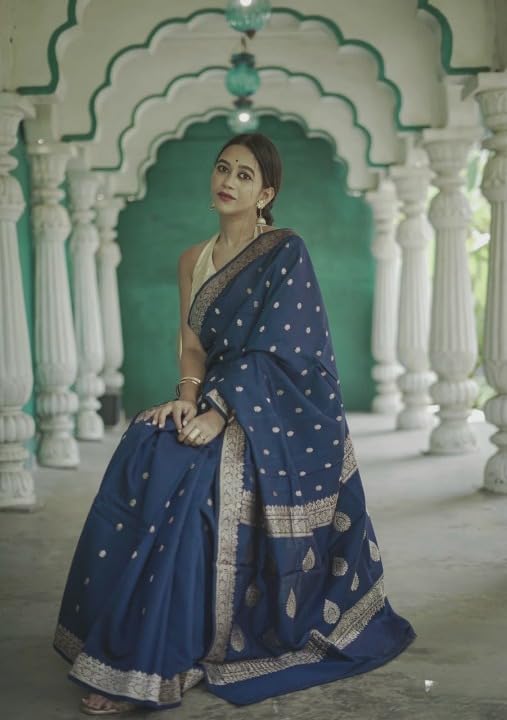 Image of Flosive Women's Cotton Saree With Blouse Piece