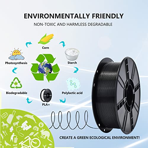 Image of iBOSS PLA Plus (PLA+) 3D Printer Filament 1.75mm,1kg Spool (2.2lbs) Toughness Enhanced 3D Printing Filament,Dimensional Accuracy + /- 0.02mm,1.75mm PLA Plus Filament,Fit Most FDM Printer(Black)