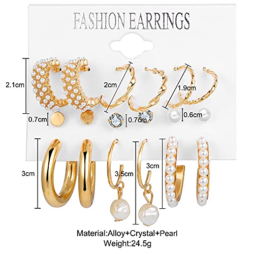 Image of Shining Diva Fashion Stylish Combo Metal Earrings for Women and Girls