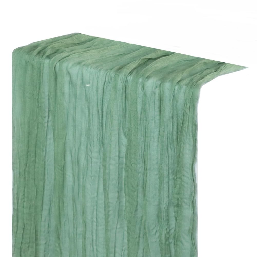 CTRLZS Sage Green Cheese Cloth Table Runner Country Tulle Cheese Cloth Table Runner Decoration 90x300cm