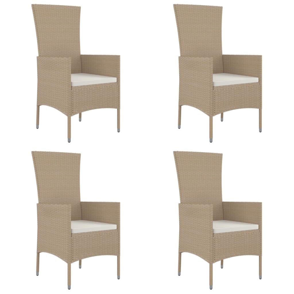 Chaise de repas pour jardin extérieur lot de 4 fauteuils de terrasse en résine