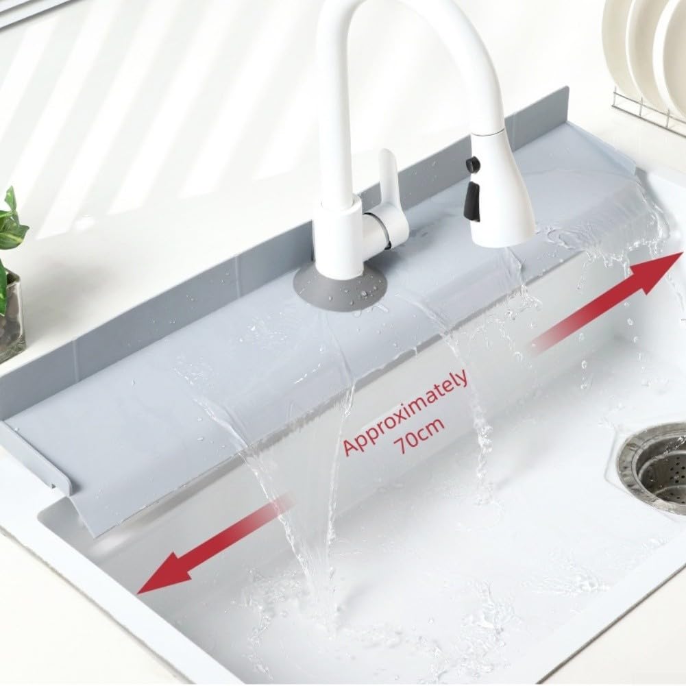 Bordo del lavandino paraspruzzi 70 cm cucina paraspruzzi tappetino drenante in silicone lavello acqua vasca paraspruzzi lavello paraspruzzi lavandino maniglia gocciolatoio vassoio asciugatura