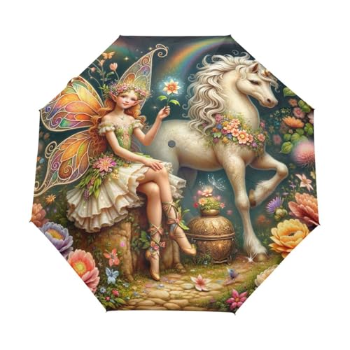 Parapluie fée licorne automatique GAIREG, modèle léger et compact pour femme