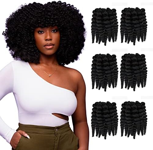 Darling Flexi Rod Curls 6X Crochet Hair Extensions, (3 packs of 2x per pack), Natural & Soft Texture, Fluffy Wand Curl, 14 Inch, 1B