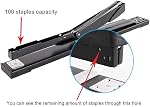Long Reach Stapler Office Staplers Desktop Stapler, 50 Sheets Capacity Long Arm Staplers with 1600pcs 23/8 Staples (Black, 50 Sheets Capacity)