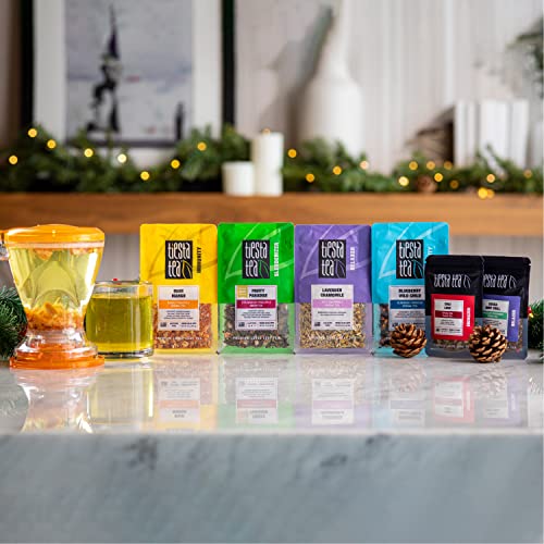 Tiesta Tea - Ultimate Live Loose Kit, Loose Leaf Tea Set With Black, Green, Herbal Tea Sample Bags, 16 Ounce Bottom Dispensing Tea Infuser, Brews Hot & Iced Tea #TOP5