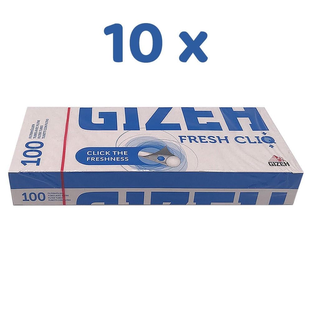1000 (10 x 100) Gizeh Fresh CliQ (Sleeves, Filter Sleeves, Cigarette Tubes)