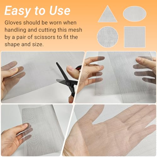 8 Stück Drahtgitter Feinmaschig Edelstah, Metallgitter Edelstahl Gitter, 20 30 40 60 Mesh Drahtgeflecht, für Insektenschutzgitter, Mäusegitter, Filternetz, Lüftungsgitter（210 x 300mm）