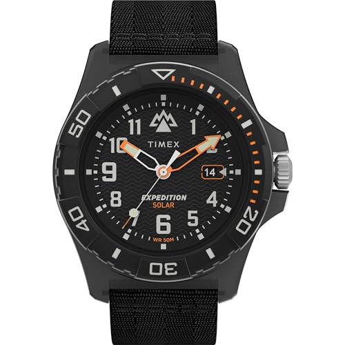 Timex Montre Expedition North Freedive Ocean 46 mm au design robuste noir et gris