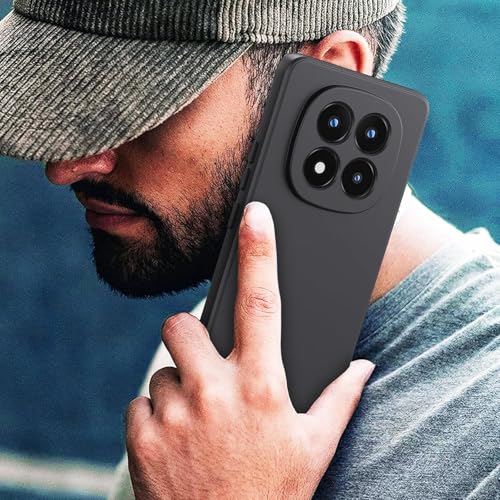 Image of DIZORO Compatible with Mi Redmi Note 15 Pro Plus 5G Back Cover with Upgraded Square Edges for Camera Protection Shockproof Flexible Matte Liquid Silicone Mobile Phone Case - Black