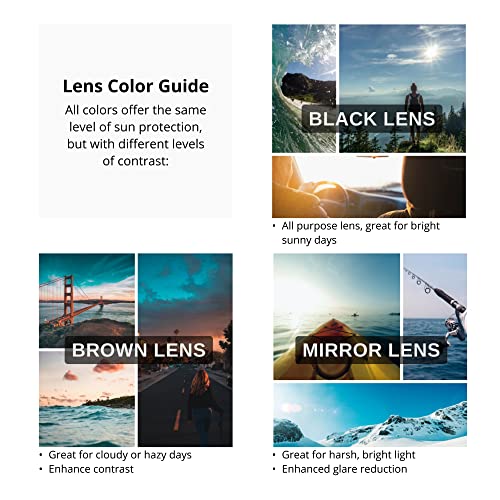 Image of J+S Mission Mark II Rectangle Polarized Sunglasses for Men | Spring Hinge Frame | Polarized 100% UV 400 | Medium-Small Fit